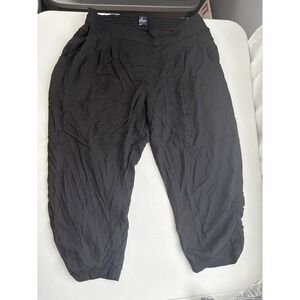 American Eagle Outfitters Smocked Waist Capri Pants XXL‎ Black Casual